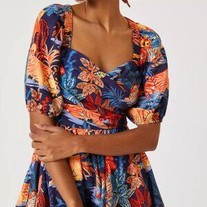 Anthropologie "In the Wild" Puff-sleeve Mini Dress